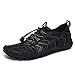 UBFEN Water Shoes Aqua Shoes Swim Shoes Mens Womens Beach Sports Quick Dry Barefoot for Boating Fishing Diving Surfing with Drainage Driving Yoga Size 14 Women / 12 Men A Black primary