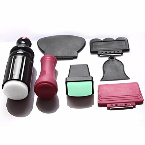 Large Small Scraper Nail Art Stamping Plate & Double Ended Stamper Image Tool