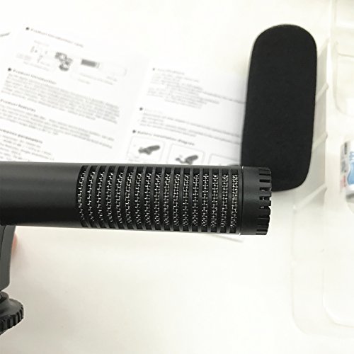 Riqiorod Camera Microphone Mic-01 3.5mm Digital Video on-Camera Recording Microphone for D-SLR Camera Canon EOS Rebel T6i Sony A7R Panasonic Olympus, Black - Thumbnail 6