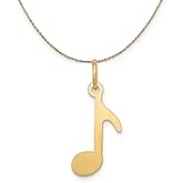The Black Bow 14k Yellow Gold Polished Music Note Necklace