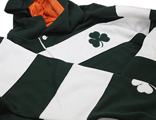 green and white striped hoodie