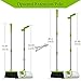 UDAODFA Premium Long Handle Broom and Dustpan Set, Self-Cleaning Broom Bristles Ideal for Kitchen, Home and Lobby Broom and Dustpan Combo (White&Green)