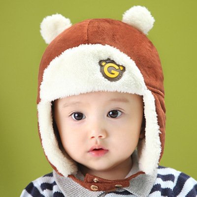 Generic Blue : Korean version of the new winter hats for boy and girl infants and young children baby winter warm ear warmers headgear caps