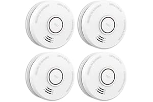 AUSAIM Smoke Detector 4 Pack Fire Alarm, Battery Included, Photoelectric Technology Smoke Detector with Test Button and Low Battery Signal, Fire Safety for Home Bedroom and Babyroom
