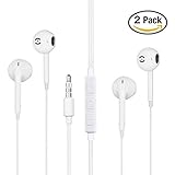 Earbuds, VIVISU iPhone Headphones with Microphone New Earphones for apple iPhone 6s 6 Plus 5s 5 4s 4 SE iPad iPod 7 8 IOS S8 S7 S6 Note 1 2 3 Earbuds Earphones 2 pack Headphones Earpods. (white)