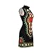 shekiss Women Traditional African Print Dashiki Bodycon Sleeveless High Collar Dress, X-Large