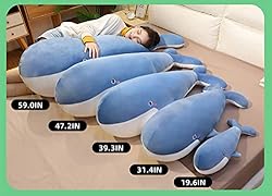 CHDGIOHA Large Blue Whale Plush Toy, Super Soft