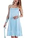 Yulee Women's Satin Chemise Embroidery Nightgown Ruffle Hem Sleepwear S-XXL