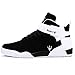 QANSI Leather High-top Velcro Sneakers Casual Walking Cross Training Shoes Black/White 7.5 M US