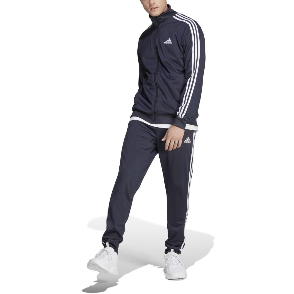 adidas ECS77 Men's Jersey Top and Bottom Set, Basic, 3-Stripes, Tricot, Tracksuit