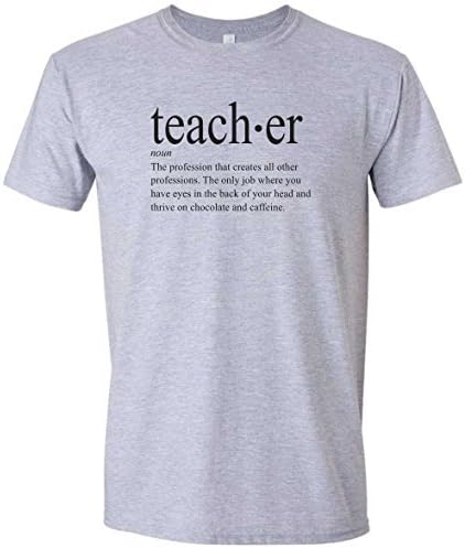 ' Definition Of A Teacher ' Cute Soft Style T-Shirt (Large, Sport Grey)