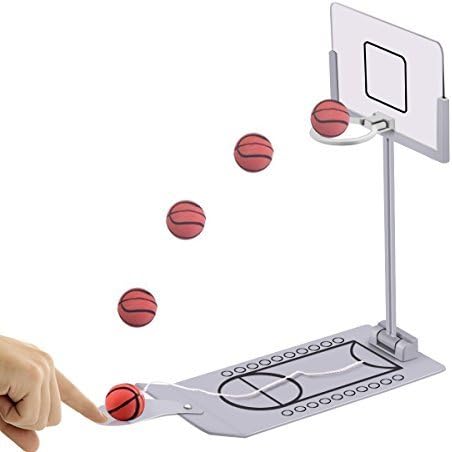 Lisnec Basketball Hoop Shoot Desktop Games， Mini Foldable Tabletop Spring Loaded Basketball Game Desktop Toy For Kids or Sports Fans Gift