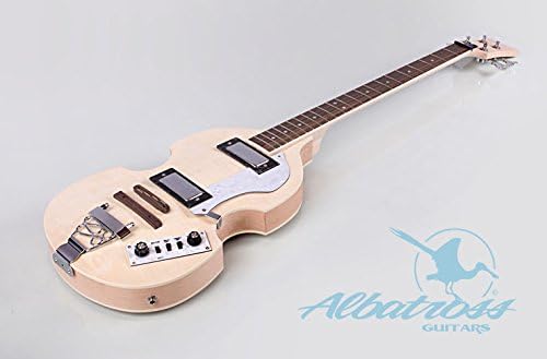 Albatross Guitars | Semi-Hollow Mahogany Body Flamed Maple Veneer | Set In Neck | DIY Electric Bass Guitar Kit B003