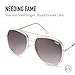 Quay Australia NEEDING FAME Women's Sunglasses Bold Aviator - Clear/Brown