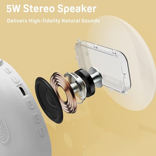Wake Up Light Sunrise Alarm Clock for Kids, Heavy Sleepers, Bedroom, with Sunrise Simulation, Sleep Aid, Dual Alarms, FM Radio, Snooze, Nightlight, Daylight, 7 Colors, 7 Natural Sounds, Ideal for Gift