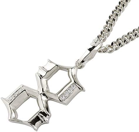 Amazon メンズ 大きい 数字 ナンバー 8 ラッキーナンバー ペンダントトップ ホワイトゴールド 18金 ダイヤモンド ネックレスチェーン無し ネックレス 通販