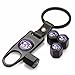 Black Car Wheel Tire Valve Caps Tyre Stem Air Caps Keychain Styling For Subaru