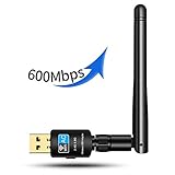 Wsky USB WiFi Adapter, Newest WPS Secure Tech Unique Design Driver Free 600M Dual Band (2.4G/5.8G) USB Wireless Network Adapter for Windows XP/Vista/7/8/8.1/10 (32 / 64bits)/ Mac OS(10.6~10.13)