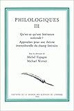 Image de Qu'est-ce qu'une littérature nationale?: Approches pour une théorie interculturelle du champ littéraire (Philologiques) (French Edition)