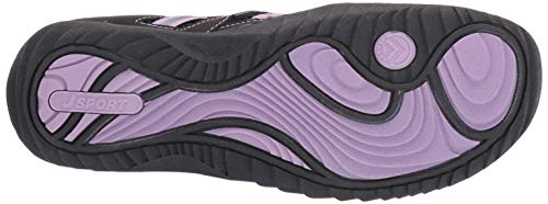 JSport by Jambu Women's Bleeker Fisherman Sandal, Black/Lavender, 7 M US