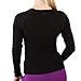 MERIWOOL Womens Base Layer Form Fit 100% Merino Wool Lightweight Fitted Top Thermal Shirt Black