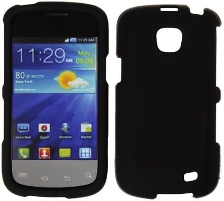 Premium - Samsung illusion i110 Leather Honey Solid Black - Faceplate - Case - Snap On - Perfect Fit Guaranteed