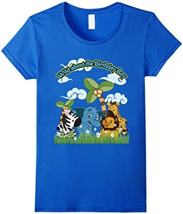 Womens Zoo Safari Jungle Birthday Theme Boy Kids Men Women T-Shirt Large Royal Blue