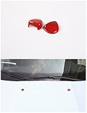 FMtoppeak Red 2pcs Front Windshield Washer Wiper Spray Nozzle Trim Cover for 2014 UP Jeep Renegade