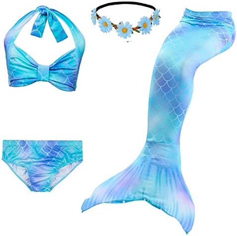 Fishkidtail 2019 Mermaid Costume for Girls Bathing Swimsuit Swimwear Princess Sea-Maid Bikini Set(No Monofin)
