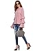Verdusa Women's Long Layered Bell Sleeve Knitted Casual Pullovers Ribbed Top