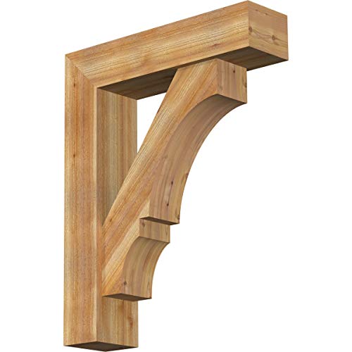 8"W x 32"D x 40"H Balboa Block Rough Sawn Bracket w/Offset Brace, Western Red C…