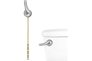 ANJOES Metal Front Mount Toilet Handle - Universal Fit Toilet Flusher Lever Replacement Compatible with American Standard/Mansifield, with Flapper Chain, Brushed Nickel