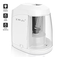 Electric Pencil Sharpener, Heavy duty Helical Blade to Fast Sharpen, Auto Stop for No.2/Colored Pencils(6-8mm), USB/Battery Operated in School Classroom/Office/Home(USB Cable and Ac adapter Included)