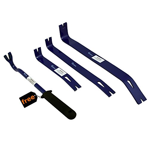 Kosma 3 Pc Pry Bar Kit | Utility Bar set - 8",14",16" with"Free" Nail Puller 12"