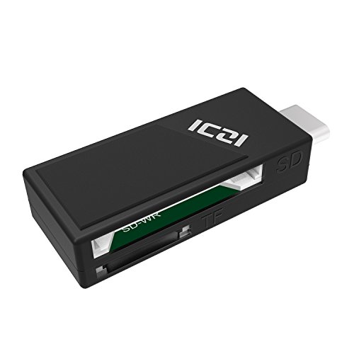 USB-C Memory Card Reader Adapter, ICZI USB Type C Adapter Connector with 2 Slot Memory Card Reader Supports SD, MicroSD for Samsung S8/S8 Plus, MacBook, ChromeBook Pixel and More Type C OTG Device