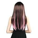 Neitsi 10pcs 18inch Colored Highlight Synthetic Clip on in Hair Extensions #F01 Light Pink