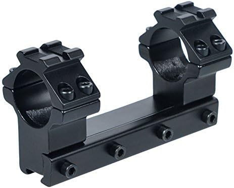 AIMTIS Tactical Extension 1 inch Scope Mount 4 Slots/Ring DUAL Rings One-Piece Riflescope for 11mm Dovetail Rail Hunting Black
