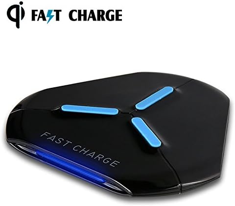Fast Wireless Charger, Qi Wireless Charging Pad for Samsung Galaxy S8/ S8 Plus/, S7/ S7 Edge/S6 Edge Plus/Note 8/Note 5, and Standard Charge for Apple iPhone 8 / 8 Plus/X (No AC Adapter)(Black)