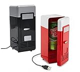 Generic Black: Mini USB Fridge Cooler Car Fridge Beverage Drink Cans Cooler / Warmer Refrigerator for Laptop PC - USB Powered - Plug and Play