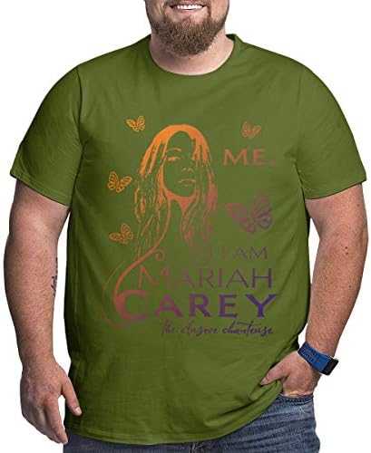 Landonaserafin Man's Soft Mariah Carey Big Size Short Sleeve Tee Black