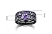 2 PCS Black Gold Plated Princess Purple Amethyst Cut Cubic Zirconia Wedding Bridal Ring Set …