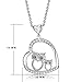 GOXO Mother and Child Cubic Zirconia Owl Bird Pendant Necklace Sterling Silver Owl Necklace For Women Mother 18
