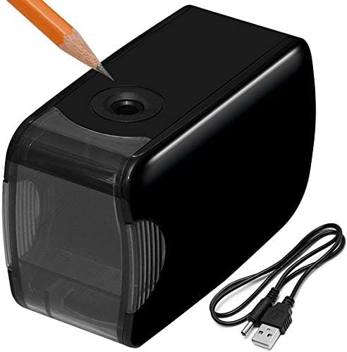 Electric Pencil Sharpener, Kolyes Portable & Durable Colored Pencil Sharpener; Flexible Battery & USB Powered, Auto & Quick Sharpening, Perfect for School, Classroom, Artist, Students