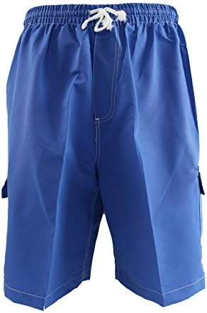 Surf Ave Men's Classic Board Short Swim Trunks, No Grommets, (Royal Blue, Large)