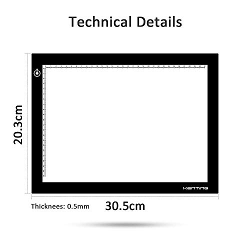 Magnetic K4M LED Light Pad Ultra Thin Brightness Adjustable Light Drawing Tracing Stencil Tattoo USB Powered Copy Board Pad for Animation, Sketching, Designing, Stenciling X-ray Viewing, Diamond Paint