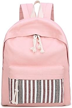 Canvas shoulder bag / handbag / Japanese and Korean version of the tide college high school students schoolbag / junior high school students travel backpack small fresh ( Color : Pink )