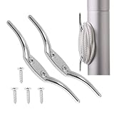 PISSION Flagpole Rope Cleat Hook 2PCS 6inch Zinc Alloy Hardware Kit with Screws Included Boat Dock Cleats