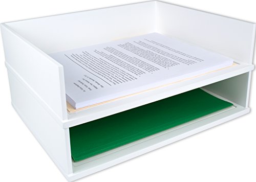 Victor Wood Pure White Collection, Letter Tray, White, (W1154)