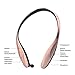 Wireless Headphones, Bluenin Bluetooth V4.1 Headset Earbuds Sports Neckband Retractable Earphones with Mic for iPhone Android (12 Hours Play Time, CVC 6.0 Noise Cancelling, Sweatproof, Rose Gold)