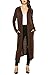 Meaneor Women's Long Sleeve Waterfall Hoodies Open Front Maxi Cardigan Sweater Dark Brown XXL